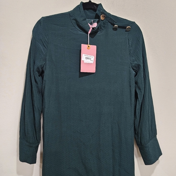 Mauve Mock Neck Midi Dress NWT - Picture 3 of 7